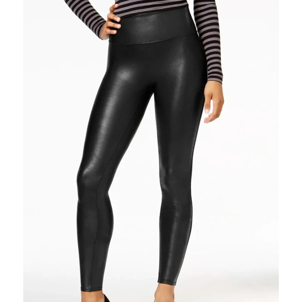Spanx Faux Leather Leggings 2437 Black Size M